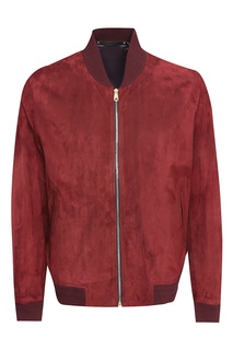 Бордовый бомбер из замши Paul Smith