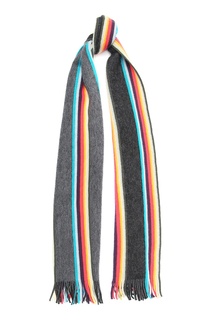 Серый шарф с яркими полосками Paul Smith