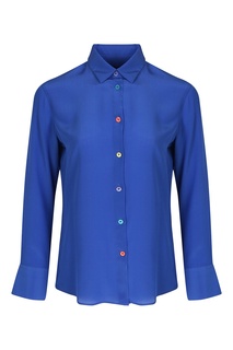 Синяя шелковая блузка Paul Smith