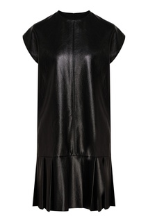 Короткое черное платье из искусственной кожи Msgm