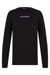 Черный лонгслив с логотипом Dolce & Gabbana