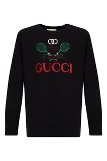 Черный свитшот из хлопка Gucci