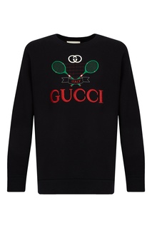 Черный свитшот из хлопка Gucci