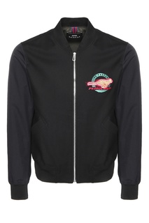 Черный бомбер с вышивкой Paul Smith