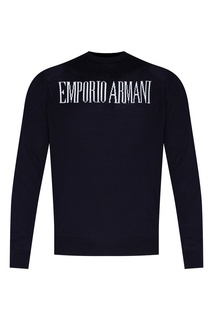 Синий джемпер с логотипом Emporio Armani