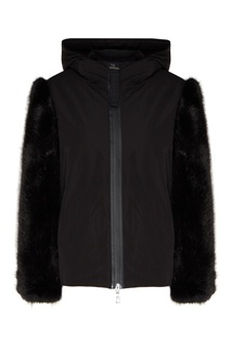 Куртка с меховыми рукавами Emporio Armani