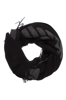 Темно-серый шарф с контрастным логотипом Emporio Armani