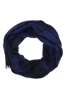 Синий шарф с контрастной отделкой Emporio Armani