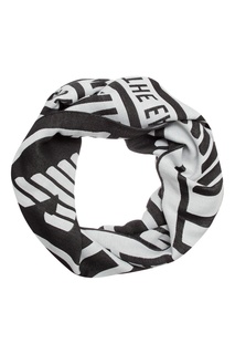 Черный шарф с контрастной отделкой Emporio Armani