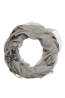 Серый шарф с контрастной отделкой Emporio Armani