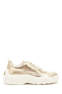 Золотистые кроссовки на массивной подошве Valentino