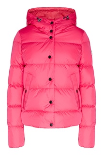 Стеганая куртка с капюшоном цвета фуксии Moncler