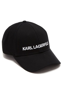 Черная бейсболка с вышитой надписью Karl Lagerfeld