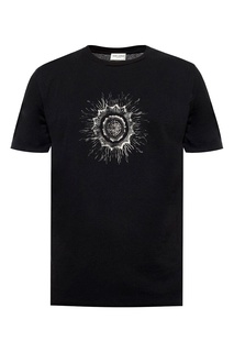 Черная футболка с рисунком Saint Laurent