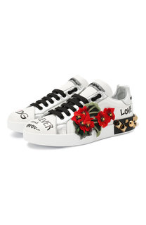 Кожаные кеды Portofino Dolce & Gabbana