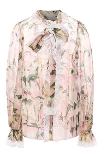 Блузка из смеси шелка и хлопка Dolce & Gabbana