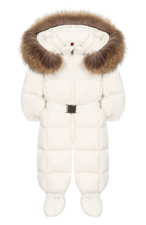 Пуховый комбинезон с пинетками Moncler Enfant