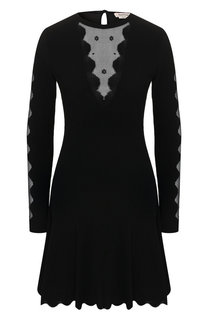 Платье из смеси вискозы и шелка Alexander McQueen
