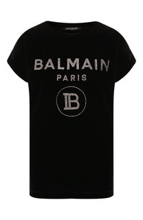 Футболка из смеси вискозы и шелка Balmain