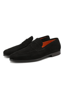 Замшевые пенни-лоферы Santoni