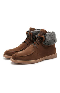 Замшевые ботинки Santoni