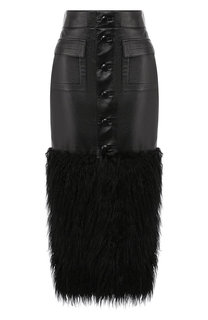 Кожаная юбка Saint Laurent