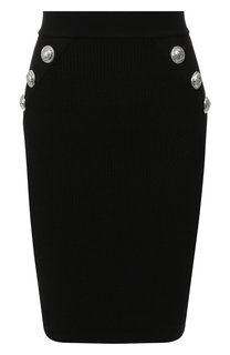 Шерстяная юбка Balmain