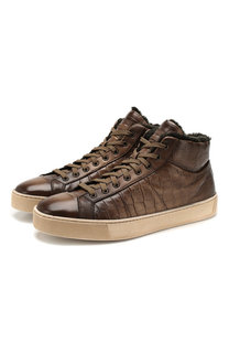 Кожаные кеды Santoni