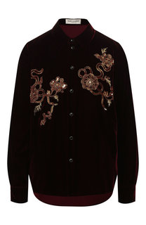 Бархатная рубашка Saint Laurent