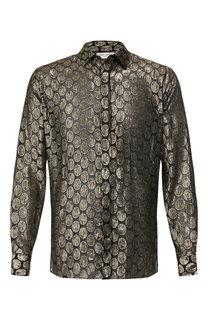 Рубашка из смеси вискозы и шелка Saint Laurent