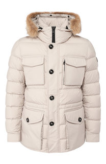 Пуховик с меховой отделкой Moncler