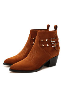Замшевые ботинки Valentino Garavani Rockstud Valentino