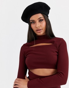 Бордовый кроп-топ от комплекта Missguided