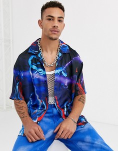 Свободная рубашка с принтом молнии Jaded London