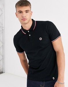 Черное поло с контрастным воротником Pretty Green