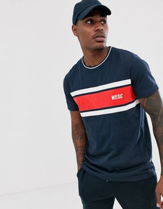 Футболка с полосками на груди WESC Max