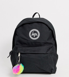 Черный рюкзак с разноцветным помпоном Hype