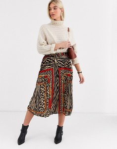 Плиссированная юбка миди с платочным принтом Vero Moda