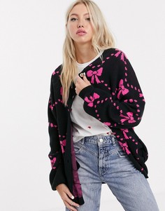 Oversize-кардиган на пуговицах с принтом Lazy Oaf