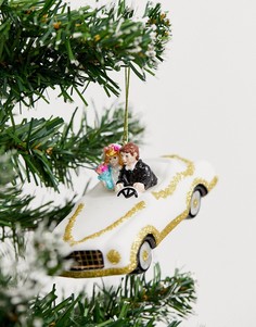 Новогоднее елочное украшение в виде фигурки свадебной машины Sass & Belle