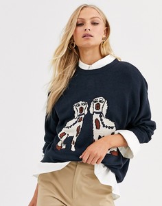 Джемпер с собакой Monki