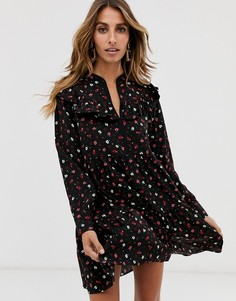 Свободное платье мини с цветочным принтом BA&SH liv