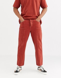 Темно-оранжевые широкие джинсы с контрастными швами ASOS WHITE