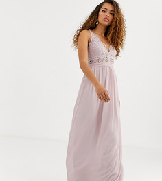 Платье-халтер макси с кружевной вставкой TFNC Petite Bridesmaid