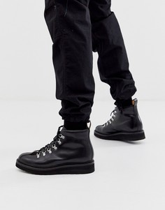 Черные кожаные походные ботинки Grenson