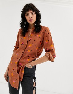 Фактурная рубашка с цветочным принтом Object