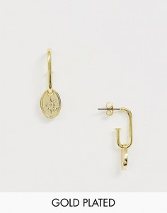 Золотистые серьги Wanderlust & Co - Solis