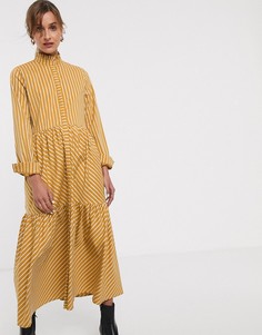 Ярусное платье макси в полоску Gestuz Bethany