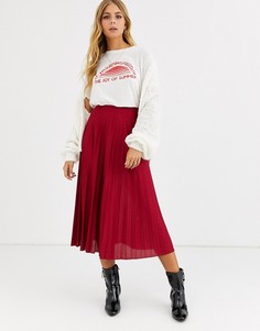 Плиссированная юбка миди ASOS DESIGN