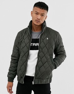 Серая стеганая куртка на молнии G-Star